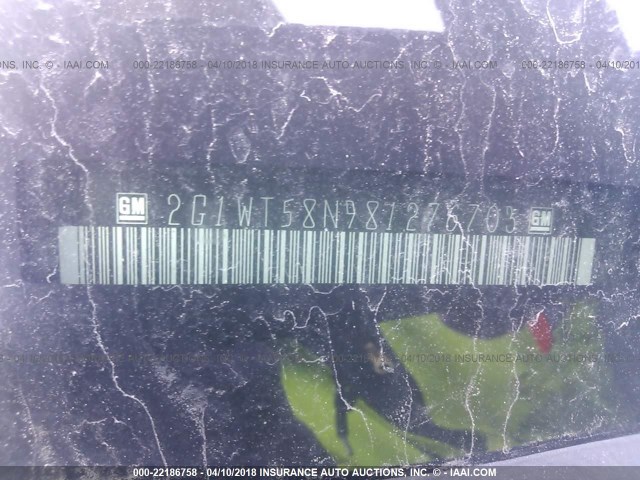 2G1WT58N981276703 - 2008 CHEVROLET IMPALA LT BLUE photo 9