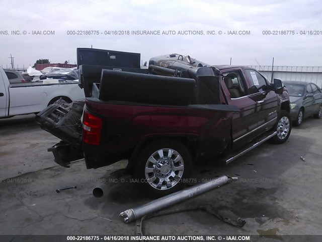 1GT12UEY0JF164190 - 2018 GMC SIERRA K2500 DENALI MAROON photo 4