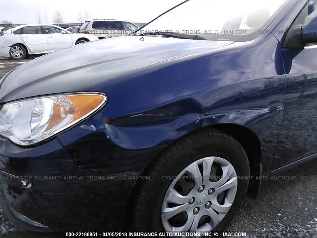 KMHDU4AD3AU114269 - 2010 HYUNDAI ELANTRA BLUE/GLS/SE BLUE photo 6