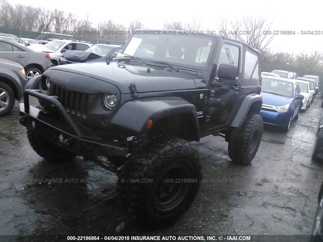 1C4AJWAG7CL131462 - 2012 JEEP WRANGLER SPORT BLACK photo 2