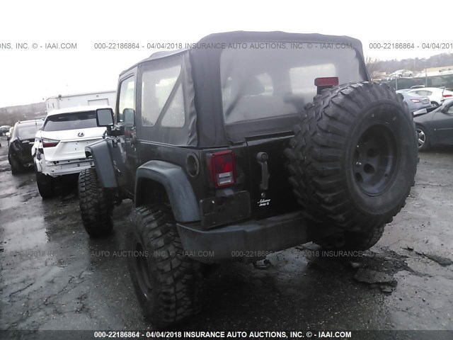 1C4AJWAG7CL131462 - 2012 JEEP WRANGLER SPORT BLACK photo 3