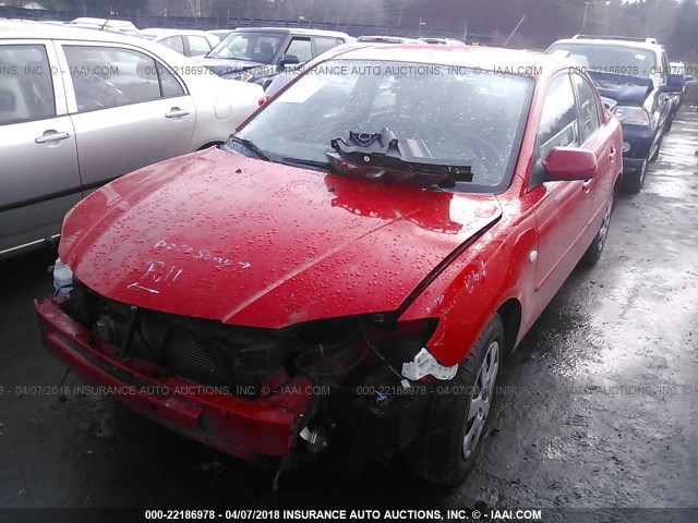 JM1BK12G771675335 - 2007 MAZDA 3 I RED photo 2