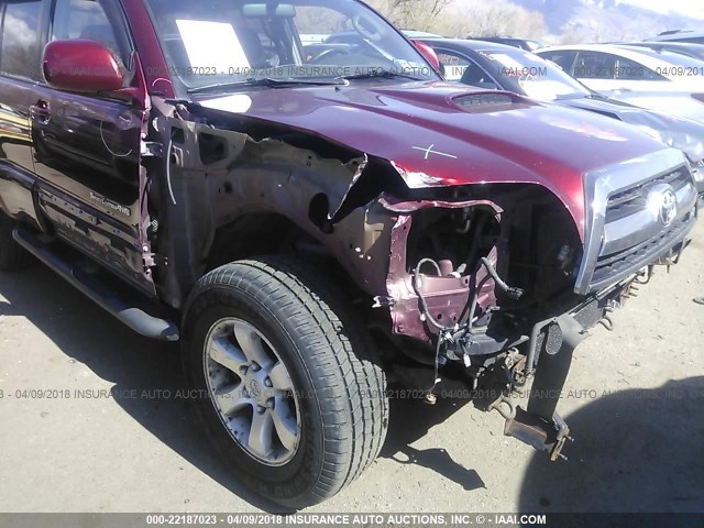 JTEBT14R078038026 - 2007 TOYOTA 4RUNNER SR5/SPORT RED photo 6