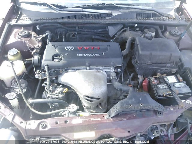 4T1BE32KX4U343631 - 2004 TOYOTA CAMRY LE/XLE/SE მუქწითელი ფოტო 10
