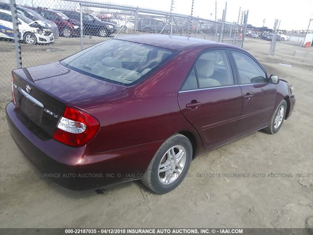 4T1BE32KX4U343631 - 2004 TOYOTA CAMRY LE/XLE/SE მუქწითელი ფოტო 4