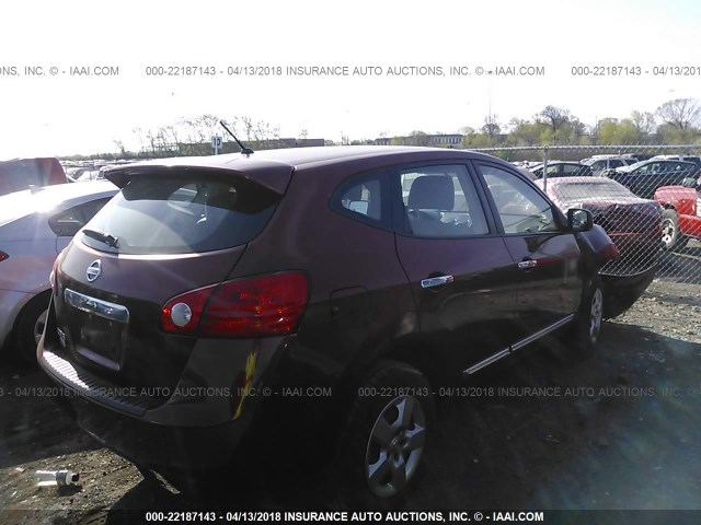 JN8AS5MT8BW184365 - 2011 NISSAN ROGUE S/SV/KROM RED photo 4