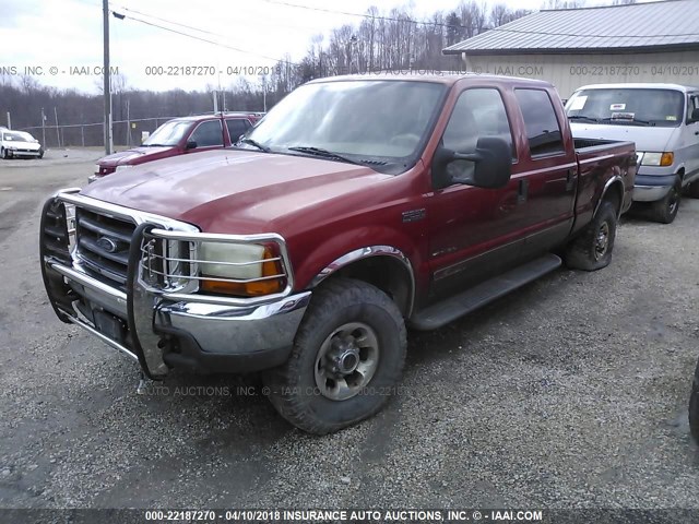 1FTNW21F41EA04687 - 2001 FORD F250 SUPER DUTY ORANGE photo 2