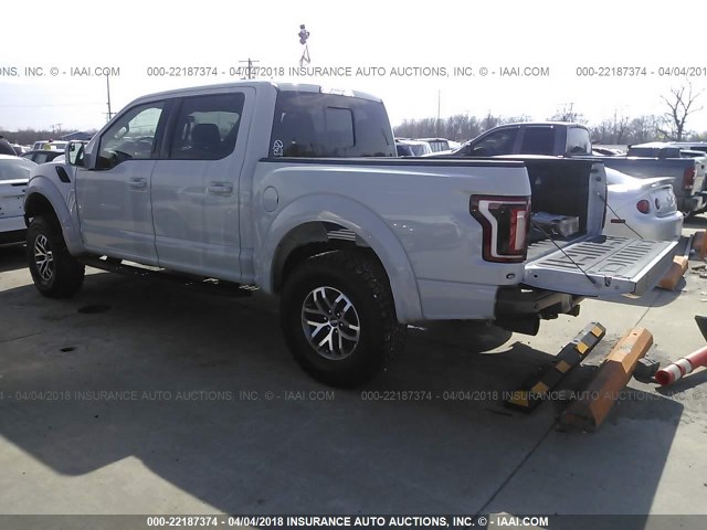 1FTFW1RG6HFB33224 - 2017 FORD F150 RAPTOR GRAY photo 3