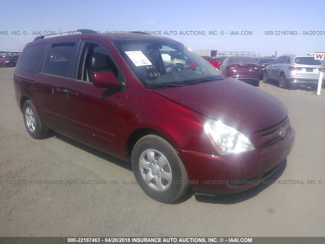 KNDMG4C30A6335316 - 2010 KIA SEDONA MAROON photo 1