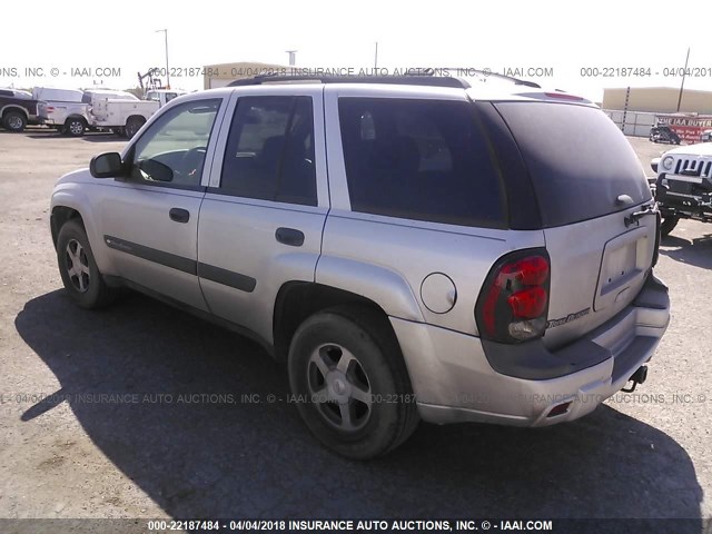 1GNDS13S142437537 - 2004 CHEVROLET TRAILBLAZER LS/LT SILVER photo 3