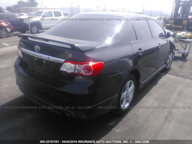 5YFBU4EEXDP141193 - 2013 TOYOTA COROLLA S/LE BLACK photo 4