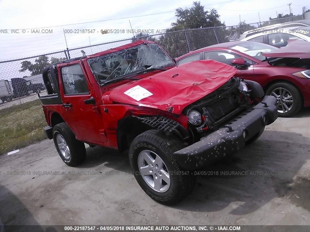 1C4GJWAG0HL628953 - 2017 JEEP WRANGLER SPORT RED photo 1