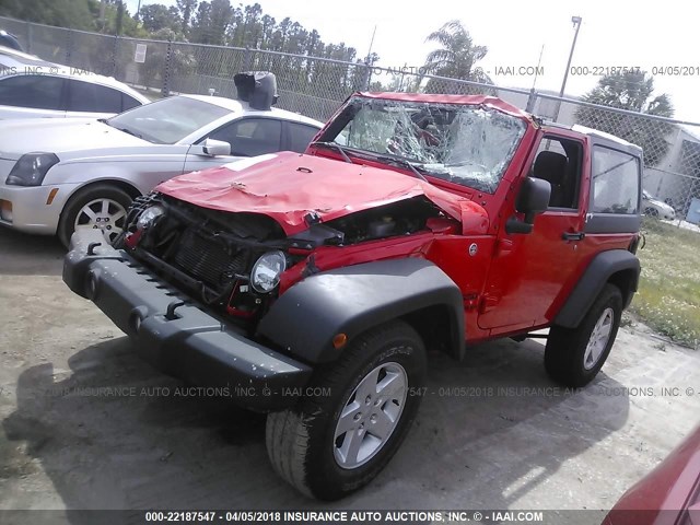 1C4GJWAG0HL628953 - 2017 JEEP WRANGLER SPORT RED photo 2