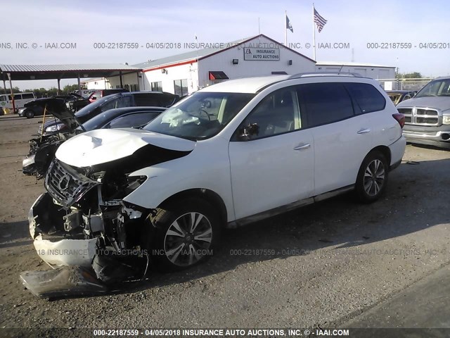 5N1DR2MN8HC678428 - 2017 NISSAN PATHFINDER S/SV/SL/PLATINUM WHITE photo 2