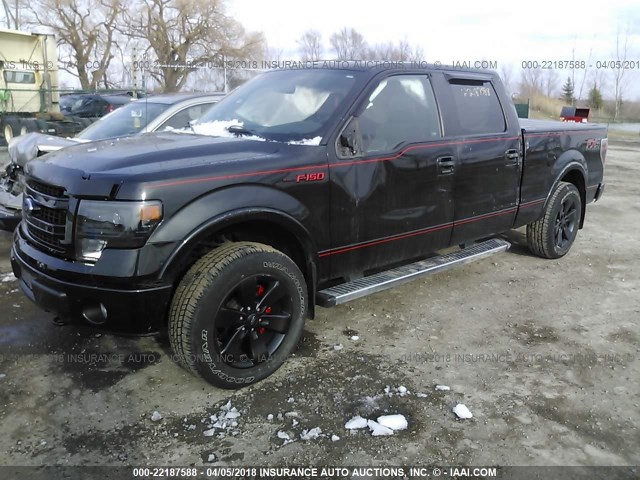 1FTFW1ET6DFD42797 - 2013 FORD F150 SUPERCREW BLACK photo 2
