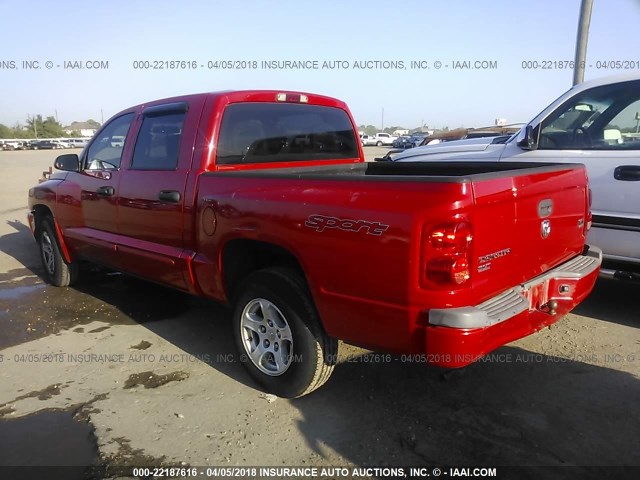 1D7HE48N76S634162 - 2006 DODGE DAKOTA QUAD SLT RED photo 3