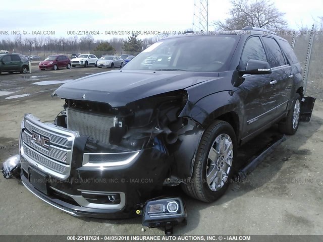 1GKKRTKD9FJ282422 - 2015 GMC ACADIA DENALI BLACK photo 2