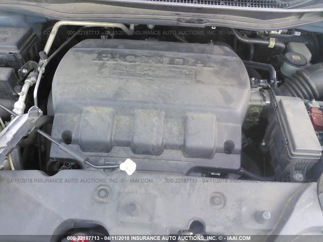 5FNRL5H65CB007195 - 2012 HONDA ODYSSEY EXL ლურჯი ფოტო 10