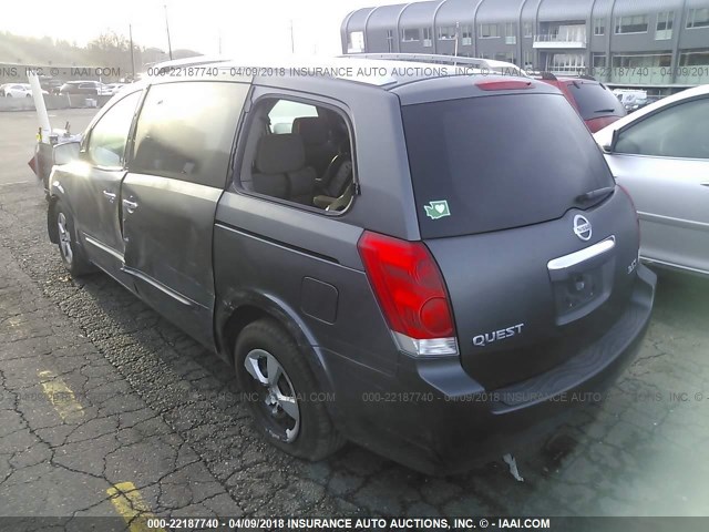 5N1BV28U49N101518 - 2009 NISSAN QUEST S/SE/SL GRAY photo 3