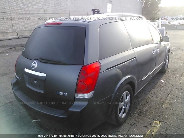 5N1BV28U49N101518 - 2009 NISSAN QUEST S/SE/SL GRAY photo 4