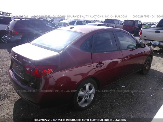 KMHDU46D58U304531 - 2008 HYUNDAI ELANTRA GLS/SE/LIMITED RED photo 4