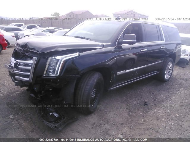 1GYS4KKJ6JR170160 - 2018 CADILLAC ESCALADE ESV PLATINUM შავი ფოტო 2