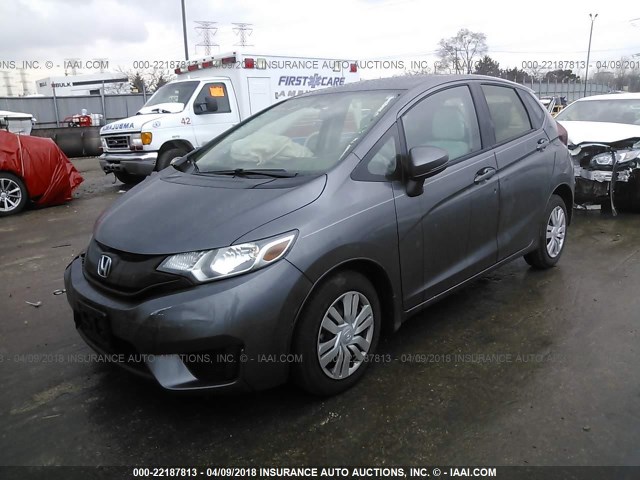 JHMGK5H5XHS021295 - 2017 HONDA FIT LX GRAY photo 2