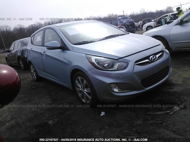 KMHCU5AE0DU074358 - 2013 HYUNDAI ACCENT GLS/SE Light Blue photo 1