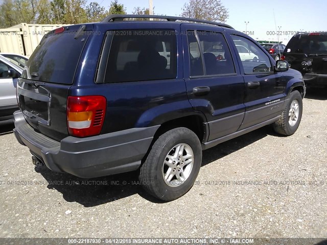 1J4GW48S24C287902 - 2004 JEEP GRAND CHEROKEE LAREDO/COLUMBIA/FREEDOM BLUE photo 4