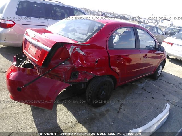 KL1TD56E39B334940 - 2009 CHEVROLET AVEO LS/LT 红色 照片 4