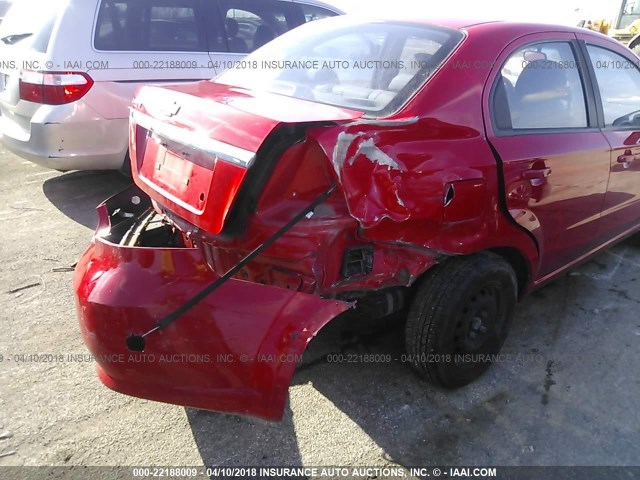 KL1TD56E39B334940 - 2009 CHEVROLET AVEO LS/LT 红色 照片 6
