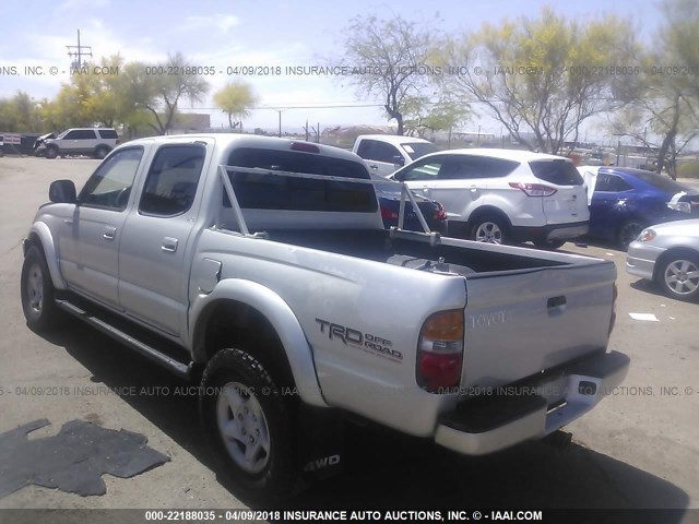 5TEHN72N91Z798571 - 2001 TOYOTA TACOMA DOUBLE CAB SILVER photo 3