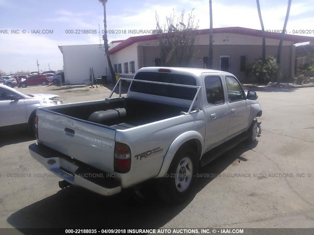 5TEHN72N91Z798571 - 2001 TOYOTA TACOMA DOUBLE CAB 银色 照片 4
