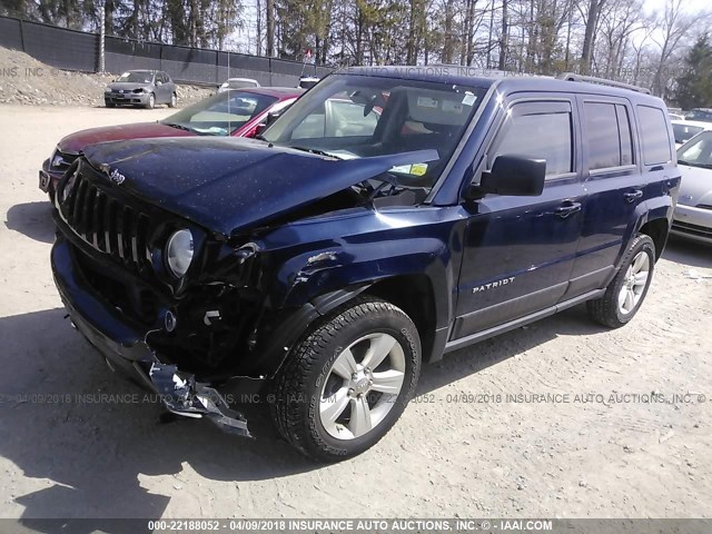 1C4NJRBBXCD672201 - 2012 JEEP PATRIOT SPORT Dark Blue photo 2