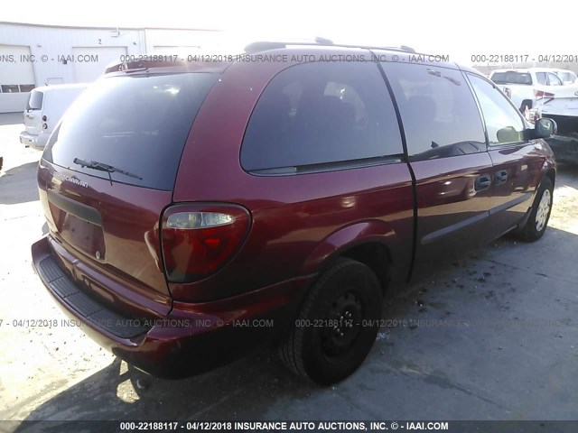 1D4GP24R54B554999 - 2004 DODGE GRAND CARAVAN SE MAROON photo 4