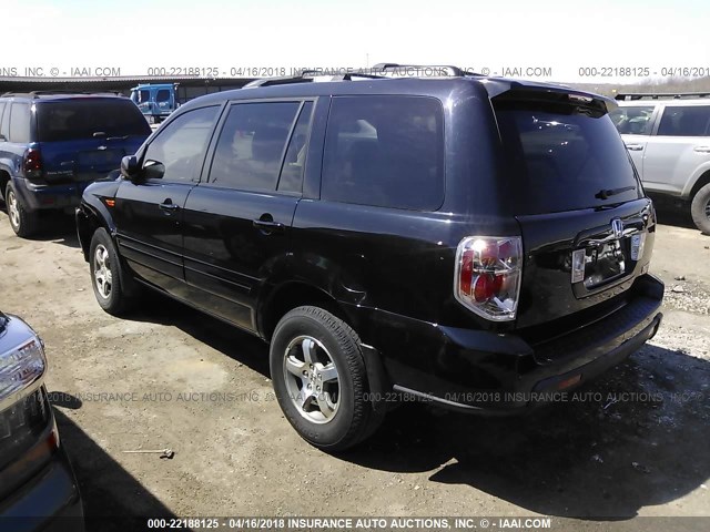 5FNYF28516B042944 - 2006 HONDA PILOT EX BLACK photo 3