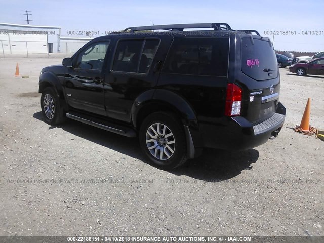 5N1BR18B08C608424 - 2008 NISSAN PATHFINDER LE/SE BLACK photo 3