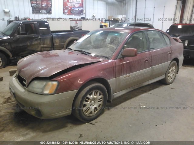 4S3BE896627208961 - 2002 SUBARU LEGACY OUTBACK 3.0 H6/3.0 H6 VDC MAROON photo 2