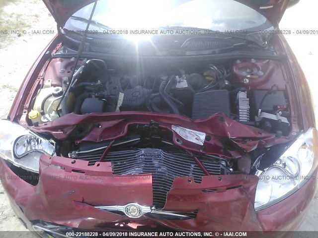 1C3EL55R02N312203 - 2002 CHRYSLER SEBRING LXI RED photo 10