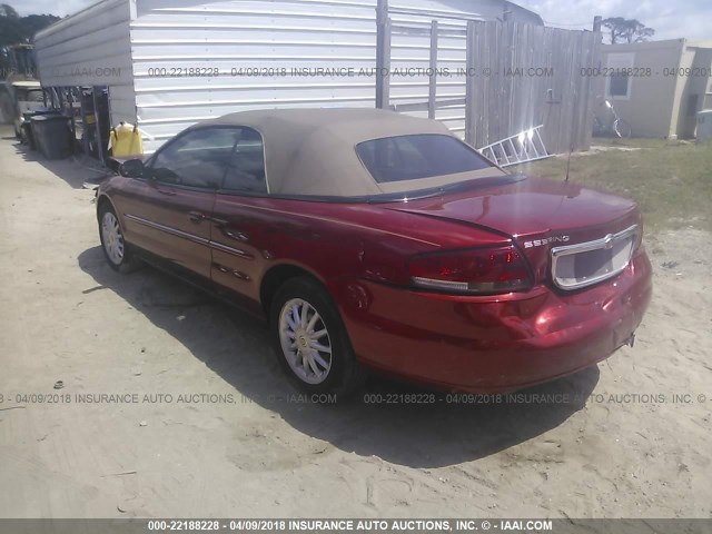 1C3EL55R02N312203 - 2002 CHRYSLER SEBRING LXI RED photo 3