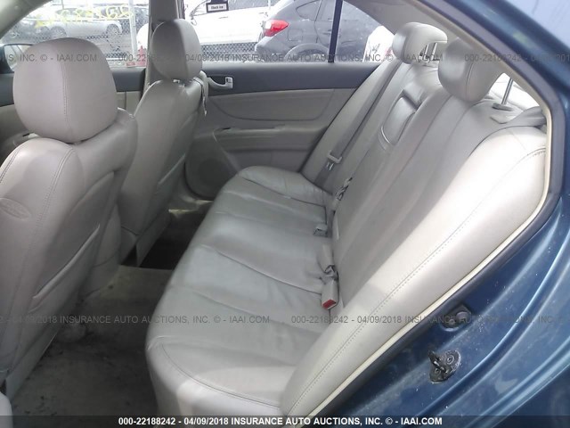 5NPEU46F96H076390 - 2006 HYUNDAI SONATA GLS/LX BLUE photo 8