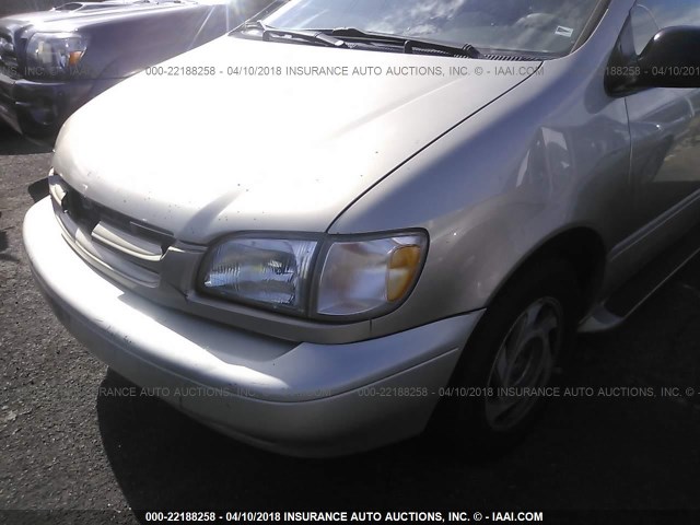 4T3ZF13C5YU184442 - 2000 TOYOTA SIENNA LE/XLE GOLD photo 6