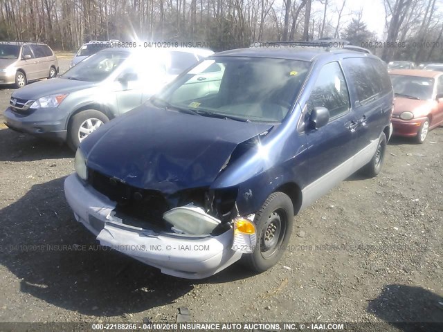 4T3ZF13C01U392766 - 2001 TOYOTA SIENNA LE/XLE BLUE photo 2