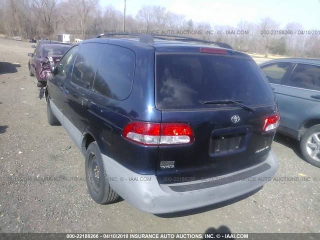 4T3ZF13C01U392766 - 2001 TOYOTA SIENNA LE/XLE BLUE photo 3