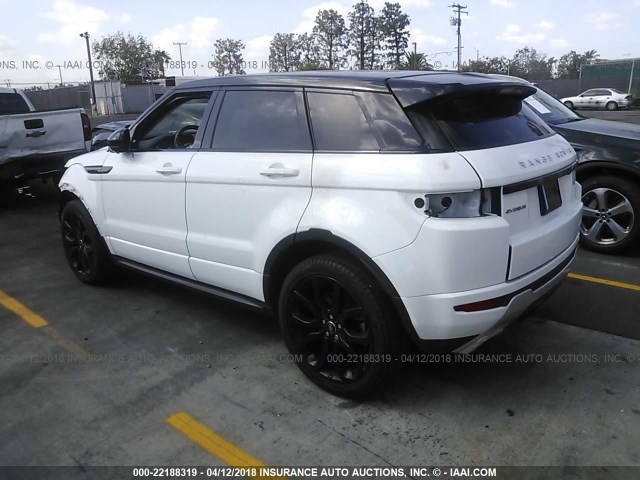 SALVT2BG5FH993663 - 2015 LAND ROVER RANGE ROVER EVOQU DYNAMIC PREMIUM WHITE photo 3