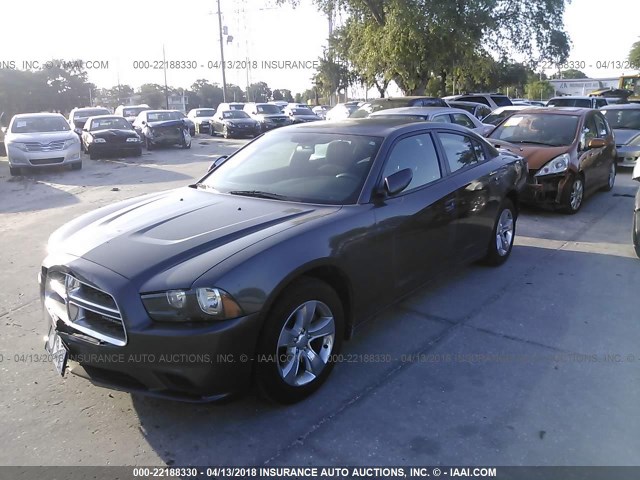 2C3CDXBG5EH284625 - 2014 DODGE CHARGER SE GRAY photo 2