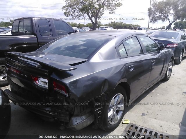 2C3CDXBG5EH284625 - 2014 DODGE CHARGER SE GRAY photo 4