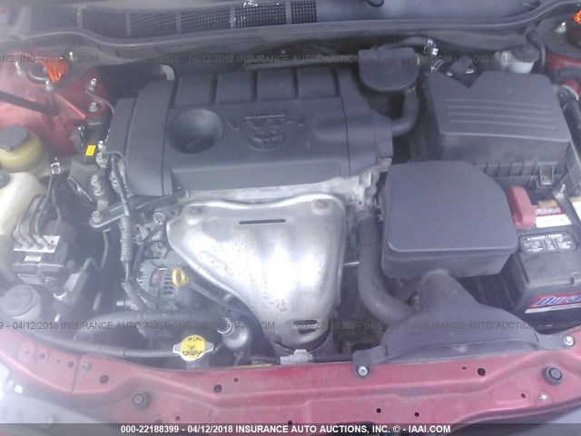 4T1BF3EK5AU105514 - 2010 TOYOTA CAMRY SE/LE/XLE RED photo 10