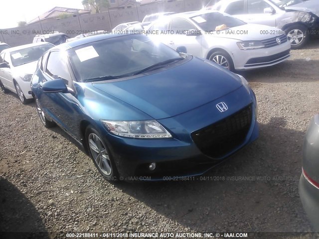 JHMZF1D60DS001331 - 2013 HONDA CR-Z EX BLUE photo 1