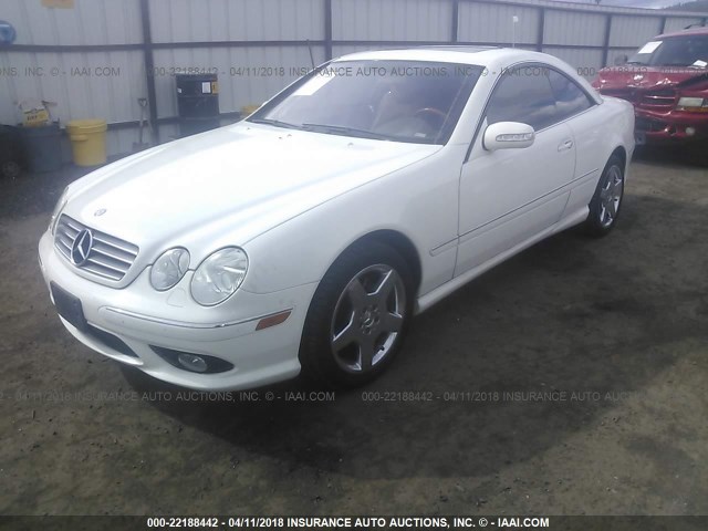 WDBPJ75J35A044712 - 2005 MERCEDES-BENZ CL 500 WHITE photo 2